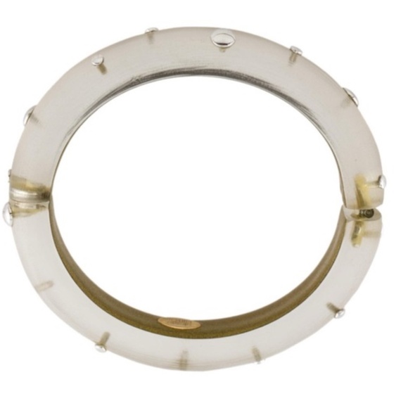 Alexis Bittar White Silver studded Lucite bracelet - Picture 3 of 9